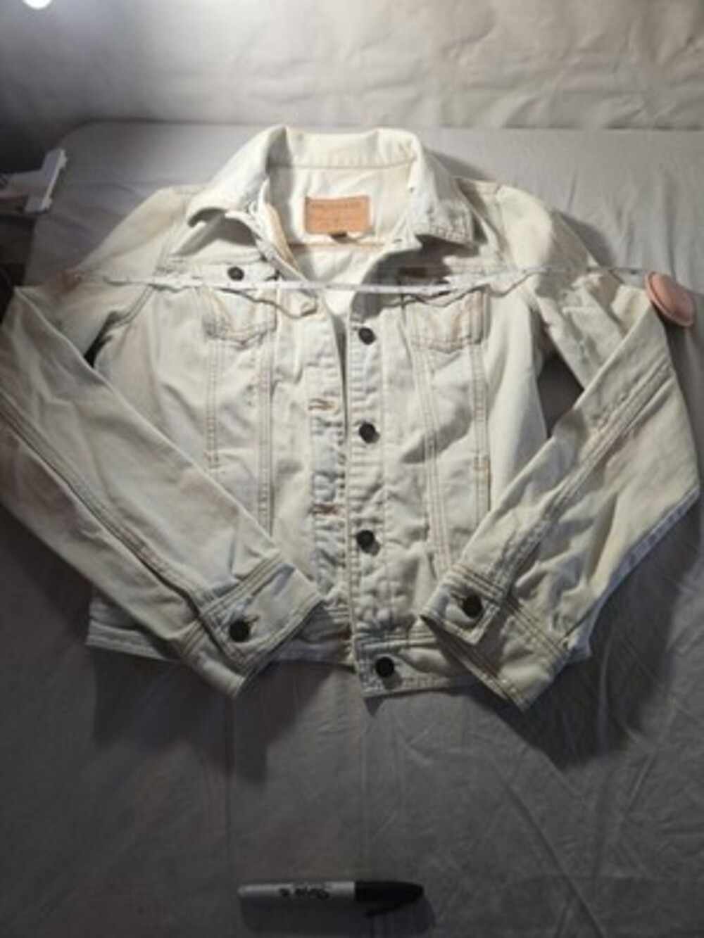 Hollister California Light Distressed Denim Jean Jacket Size L